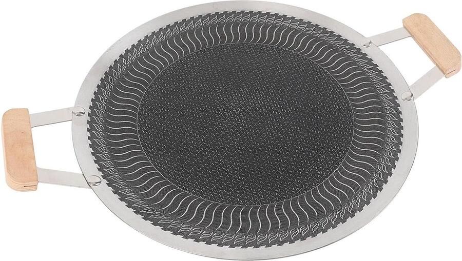 BBQ Grillpan Ronde Bakplaat Buiten Koken Niet-klevend Oppervlak 34 cm Zilver