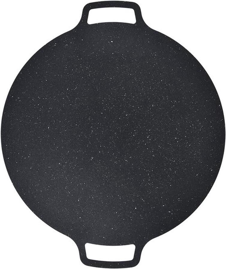 BBQ Grill Pan Koreaanse Grillplaat Gelijkmatig Grillen Anti-aanbaklaag 41 cm Zwart