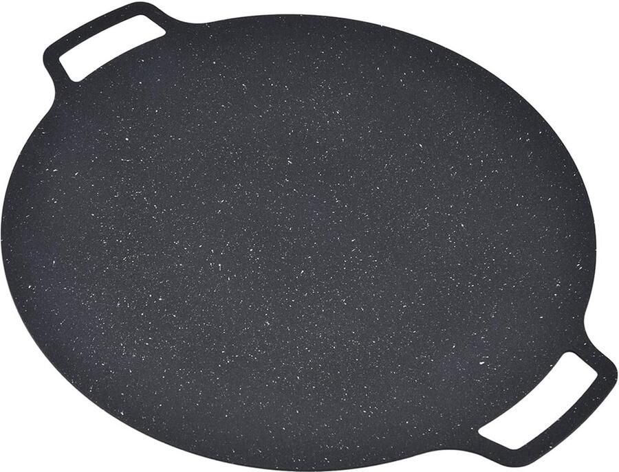 BBQ grillpan Tafelgrill kookplaat Binnen buiten koken Anti-aanbaklaag 36CM Zwart