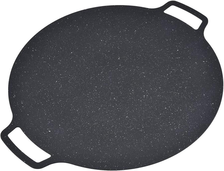 BBQ Grillpan Tafelgrill Ronde Plaat Binnen Buiten Koken Duurzame Anti-aanbaklaag 36CM Zwart