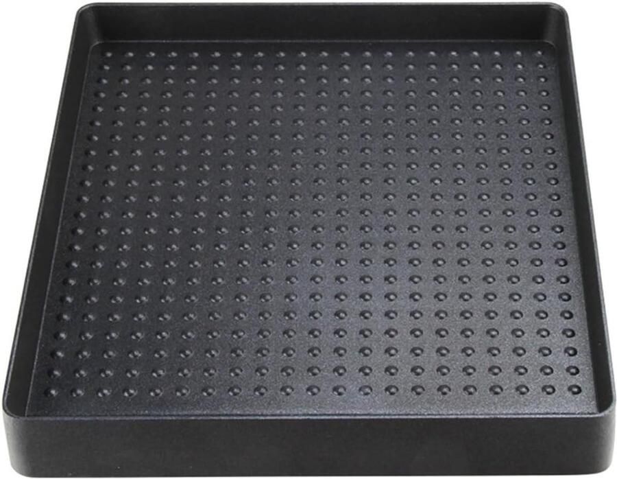 Vierkante Grillpan Braadpan Geribbeld Buiten Koken Rookvrij en Gezond 30 x 30 x 7 cm Zwart