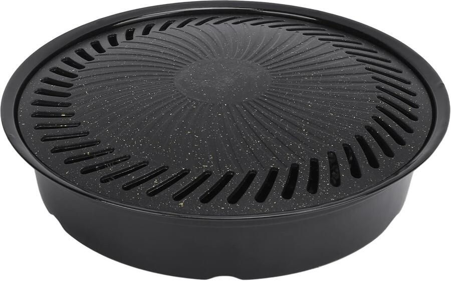 BBQ Grillplaat Bakplaat Buiten koken Innovatief split-ontwerp 27x6.5 Cm Zwart