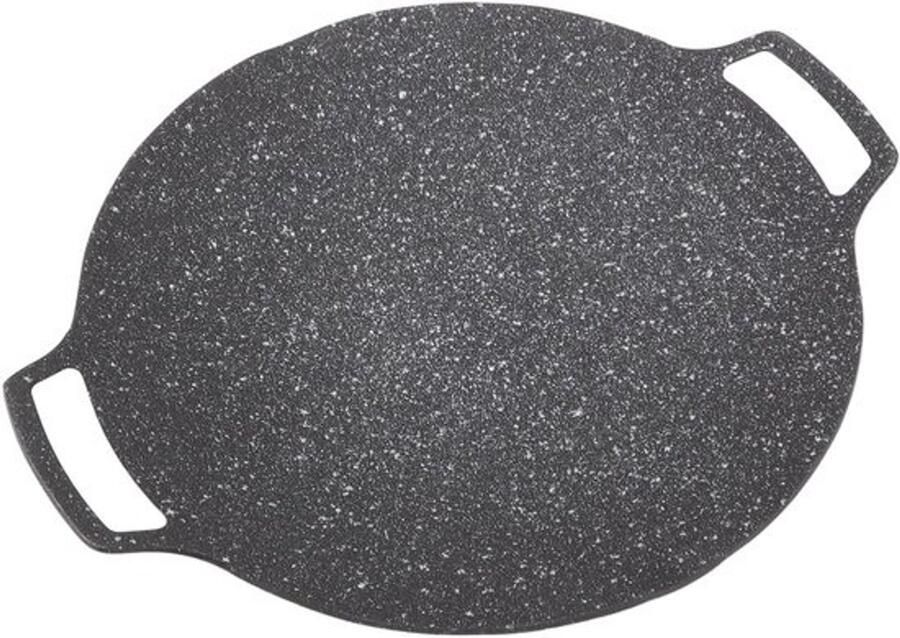 BBQ-grillplaat Ronde koekenpan Buiten koken Met antiaanbaklaag 36 Cm Zwart