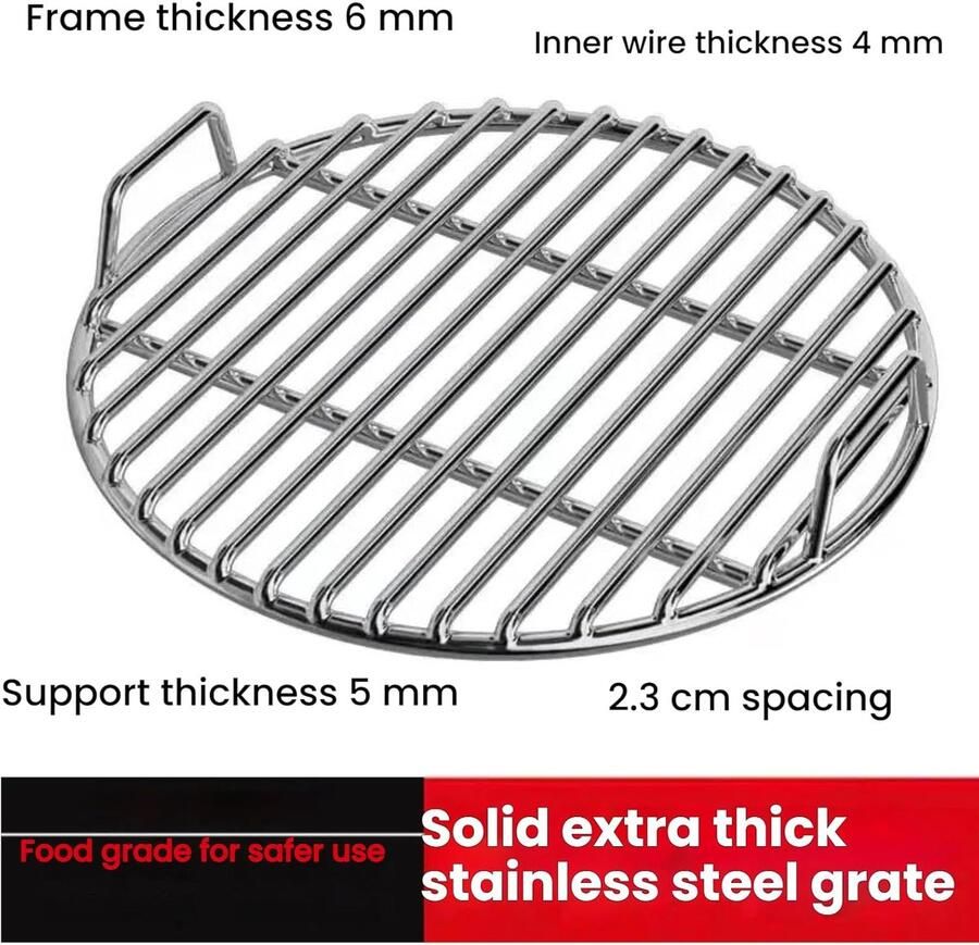 BBQ Grillrek Kookrooster RVS Buiten Koken Gelijkmatige Warmte 30 35 40cm Zilver