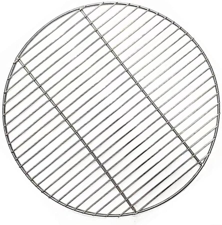Grillrooster Rond BBQ Rooster Buiten Koken Roestvrij Staal 40 cm Zilverkleurig