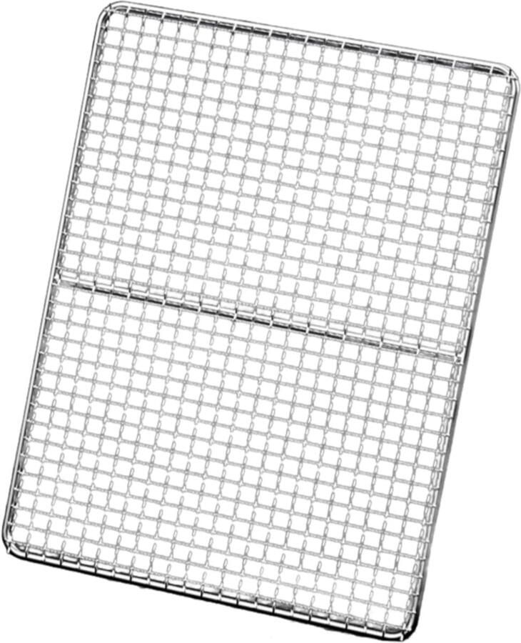 BBQ Grillrek Roestvrij Rooster Buiten Koken Robuust Roestvrij Staal 43x29.5cm Zilver