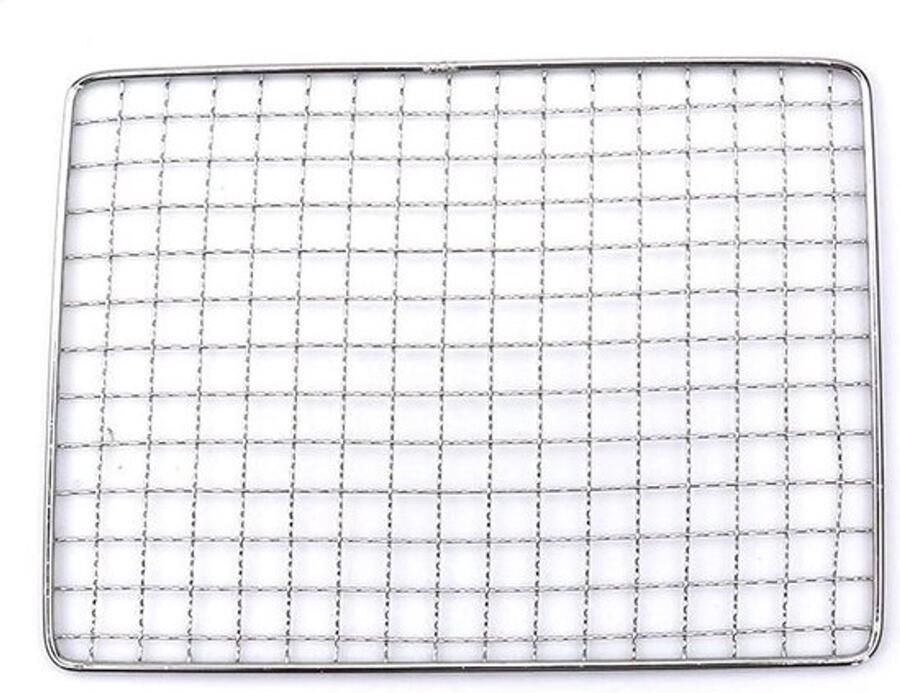 BBQ Grillrooster Barbecue Net Buiten Koken Roestvrij Staal 25x16.2 cm Zilverkleurig