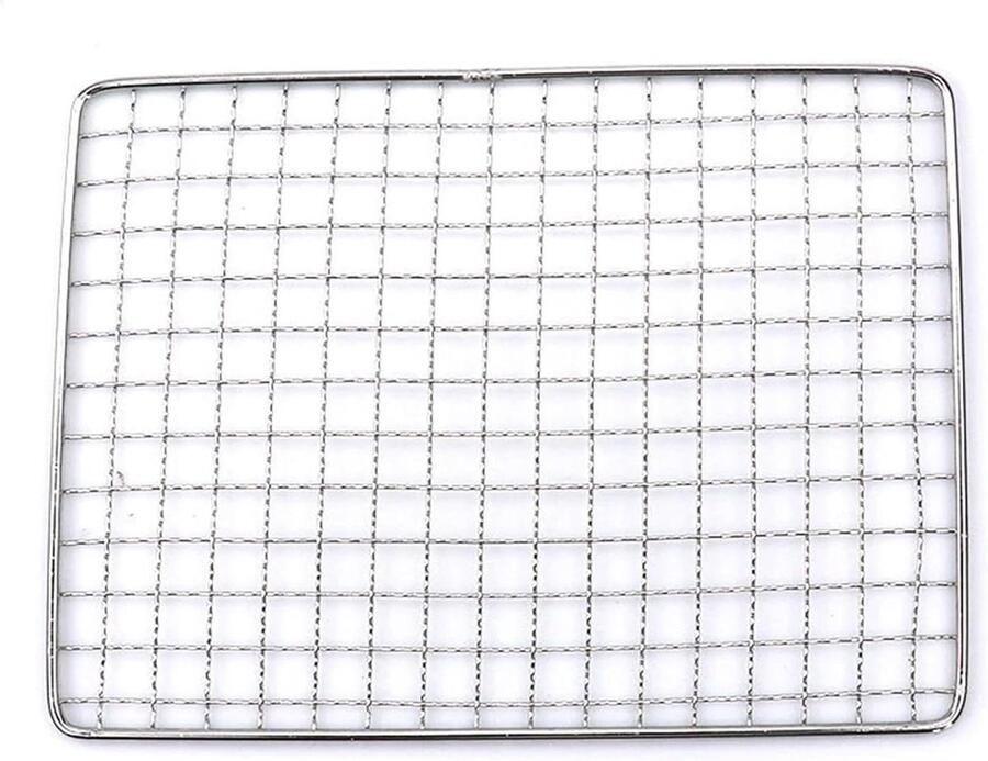 BBQ Grillrooster Barbecue Net Buiten Koken Roestvrij Staal 25x16.2 cm Zilverkleurig