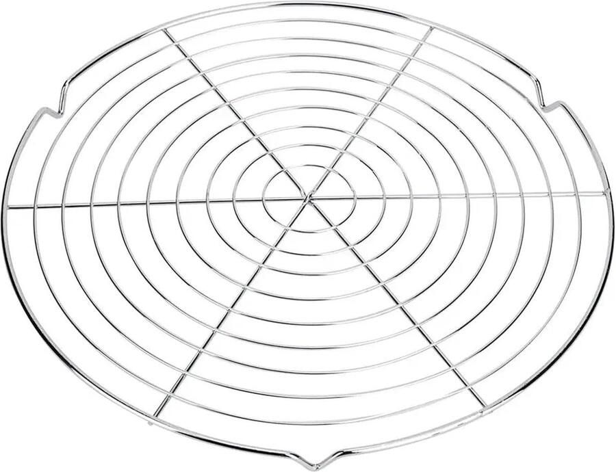 BBQ Grillrooster Barbecue Net Buiten Koken Stevig Metaal 32cm Rond Zilverkleurig
