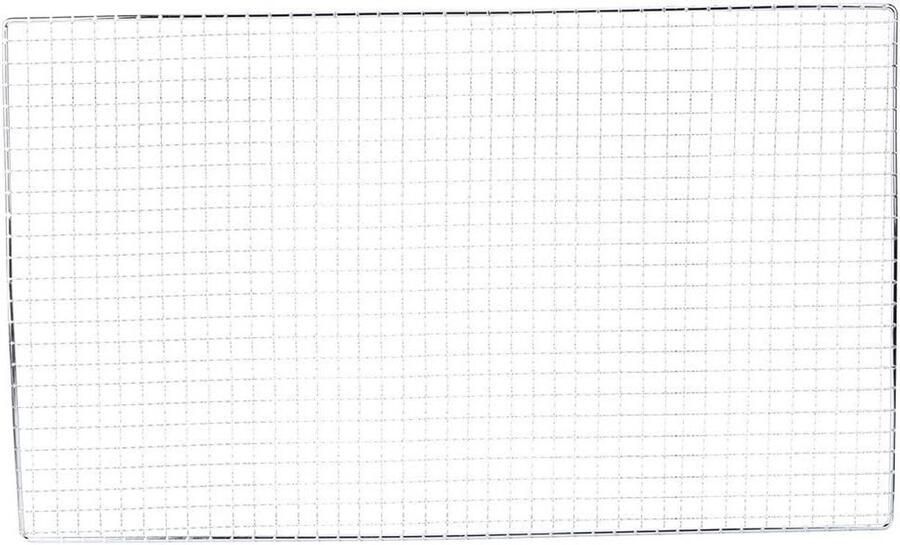BBQ Grillrooster Grillmat Buiten Koken Gelijkmatige Warmte 50x30cm Zilverkleurig