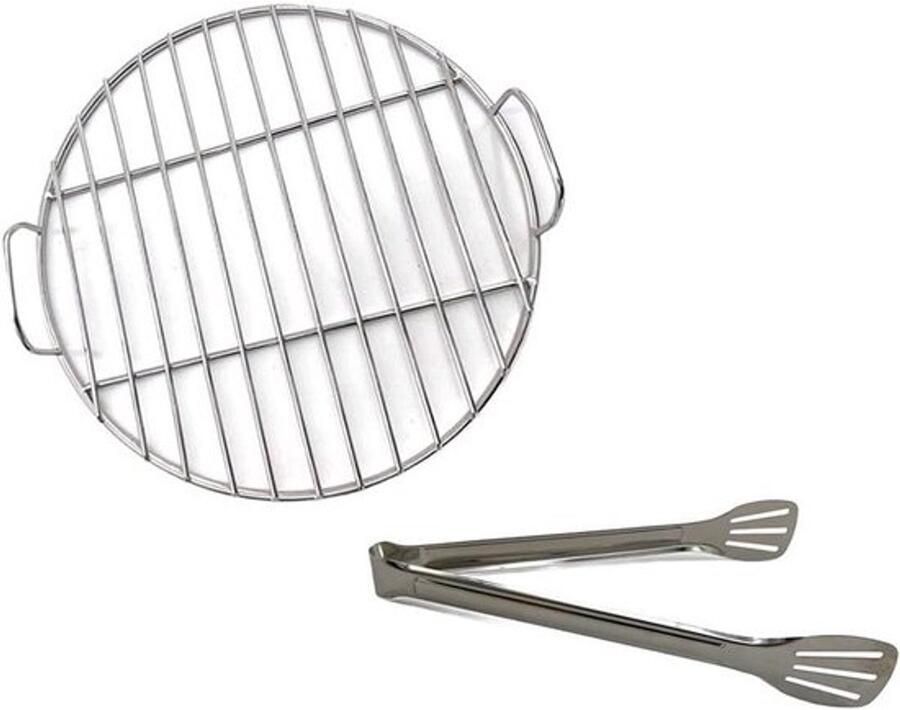 BBQ grillrooster Grillmat Buiten koken Met vaste clips 38 cm Zilver