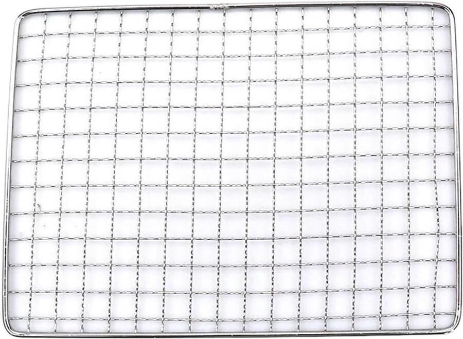 BBQ Grillrooster Grillmat Buiten Koken Non-stick Oppervlak 25cm x 16.2cm Zilverkleurig