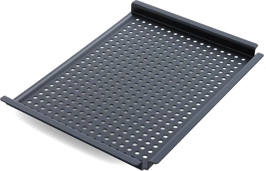 BBQ Grillrooster Koolstofstaal Bakplaat Buiten Koken Snelle Warmtegeleiding 44 x 32 cm Zwart
