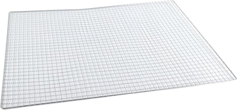 BBQ Grillrooster Roestvrij Staal Buiten Koken Kruislingse Gaasstructuur 60 x 40 cm Zilver