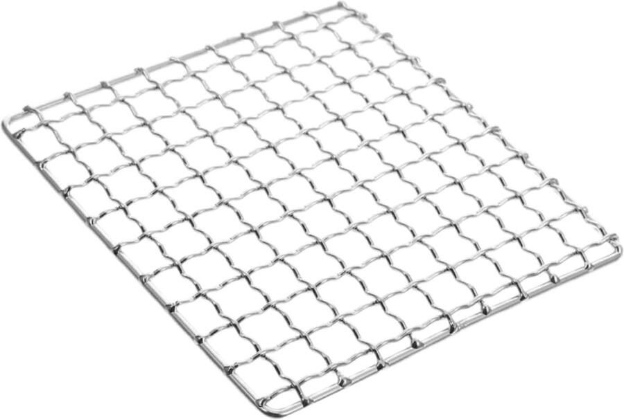 BBQ Grillrooster Roestvrij Staal Buiten Koken Stabiele Structuur 13 x 13 cm Zilver