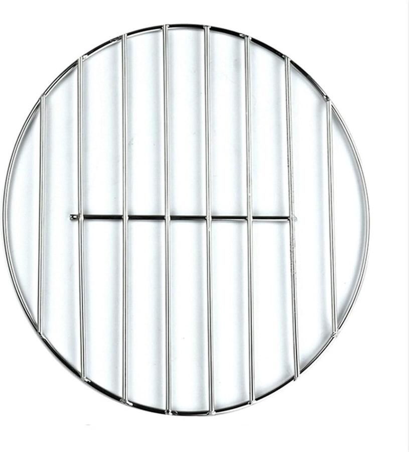 BBQ Grillrooster Rond Barbecue Gaas Buiten Koken Roestvrij Staal 32 cm Zilver