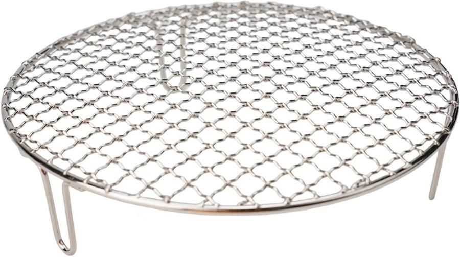 BBQ Grillrooster Ronde Bakplaat Buiten Grillen Roestvrij Staal 25 cm Diameter Zilver
