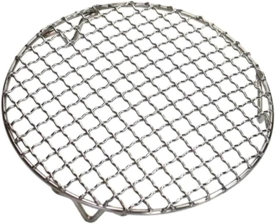 BBQ Grillrooster Vuurkorf Roestvrijstaal Buiten Koken Antiaanbaklaag 45cm Diameter Zilverkleurig