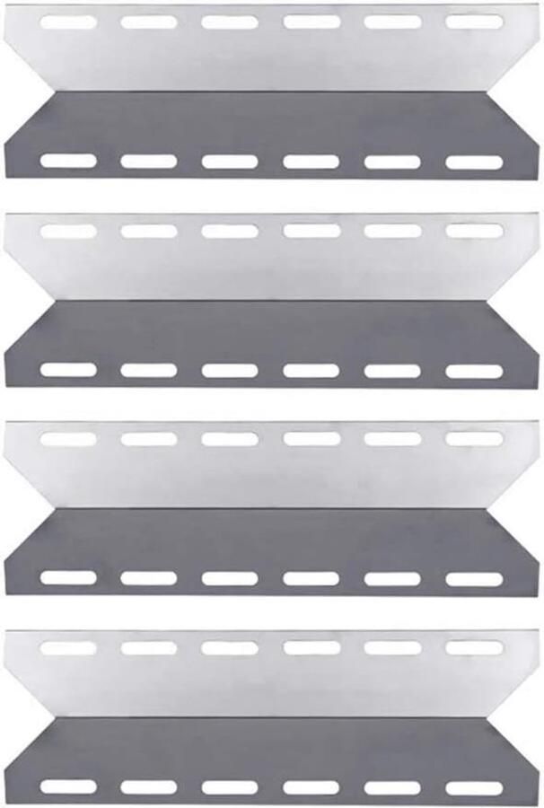 BBQ Hitte Schild Grill Onderdelen Barbecue Onderhoud Roestvrij Staal 4-Pack 44x14.4cm Zilverkleurig