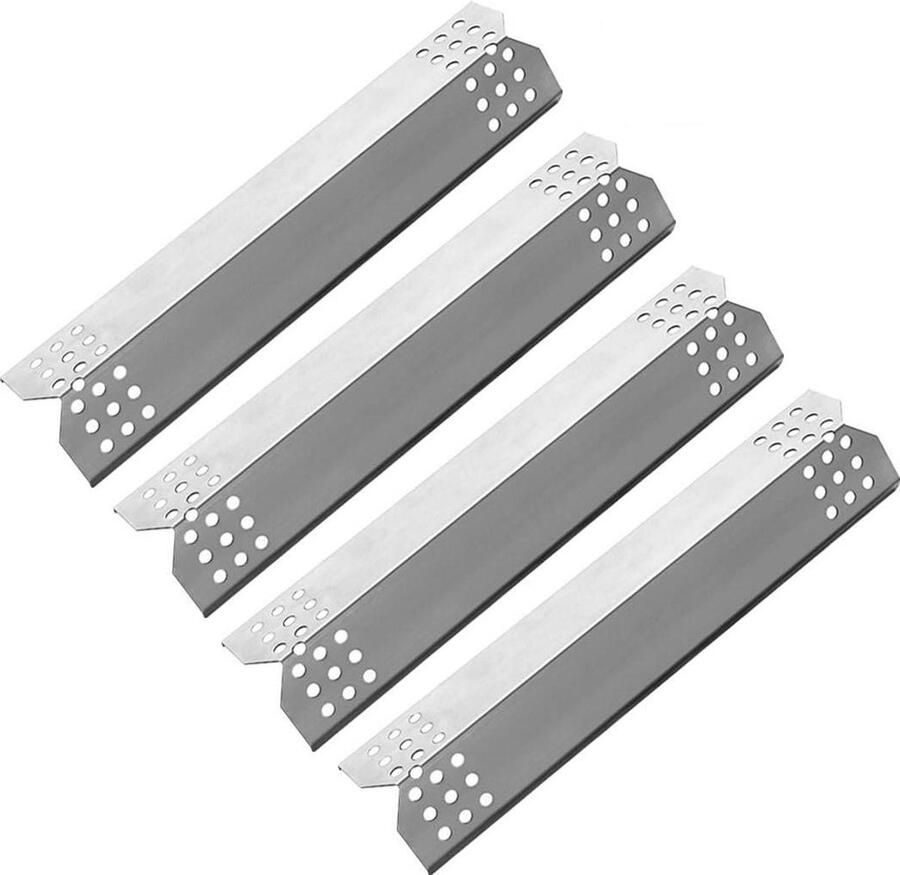 BBQ Hitteplaten Warmteverdeler RVS Grill Onderhoud Roestvrij Staal 4 Stuks 37cm Zilver
