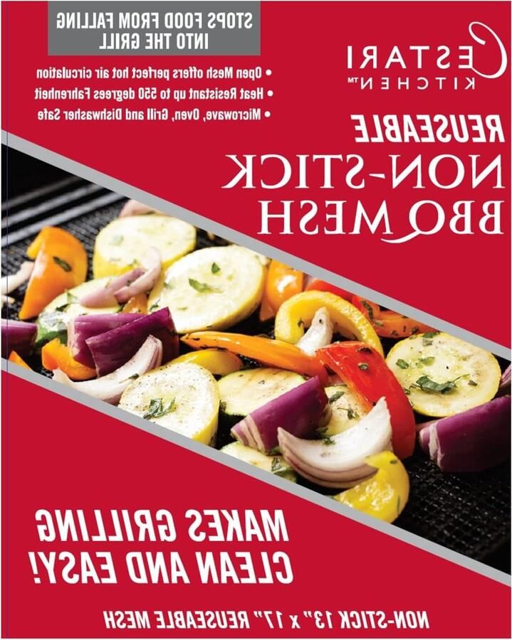 BBQ Mat Grillmat Anti-aanbak Lekker Grillen Hittebestendig tot 550°C 34x46 cm Zwart