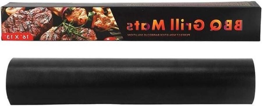 BBQ Mat Grillmat Herbruikbaar Buiten Koken Veelzijdig en Economisch 40x33 cm Zwart