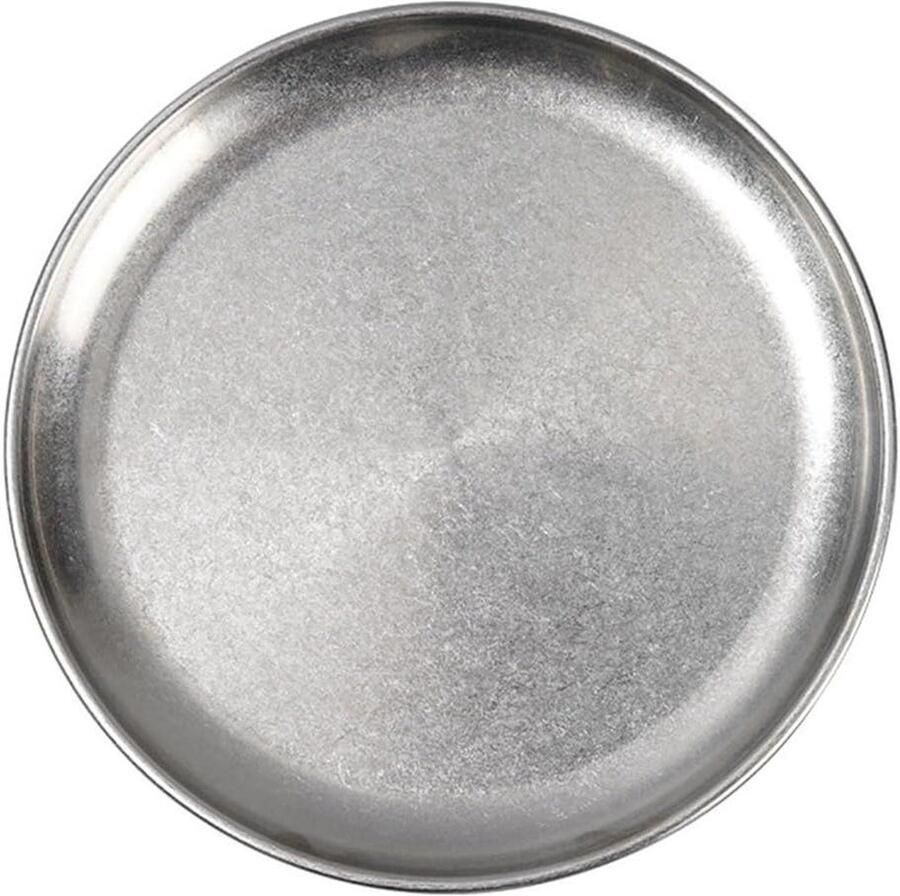 BBQ Plaat Camping Schotel Buiten Eten Dubbelwandig Stapelbaar 14 cm Zilver
