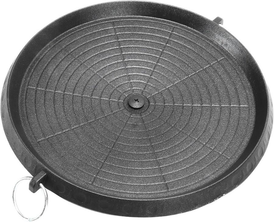 BBQ Plaat Grill Pan Buiten Koken Rookloos Ontwerp 32 Cm Diameter Zwart