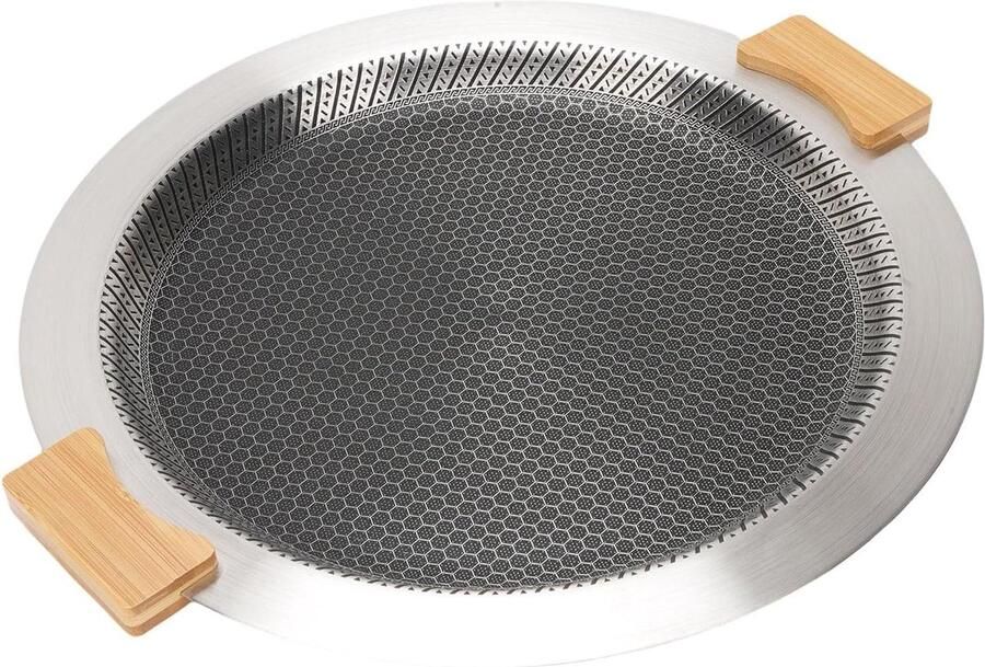 BBQ Plaat Grillpan Ronde Pan Buiten Koken Zeshoekige Structuur Niet gespecificeerd Zilver