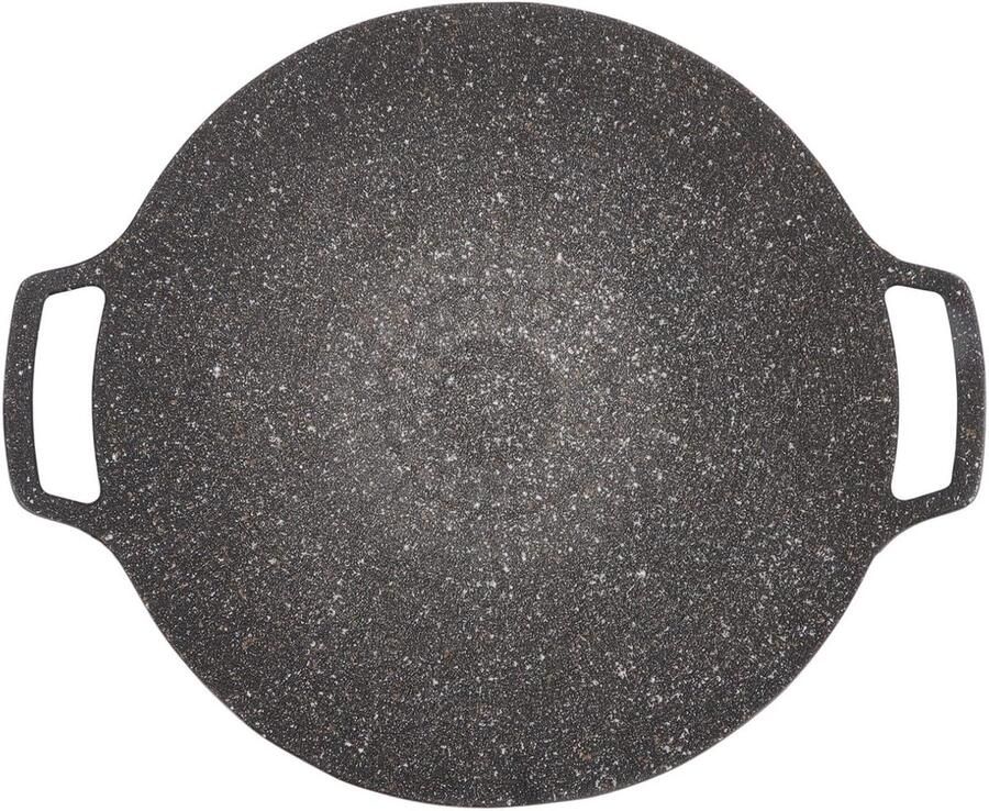 BBQ-plaat Ronde Pan Koekenpan Grill Thuis Grillen Antiaanbak Oppervlak 30cm Diameter Zwart