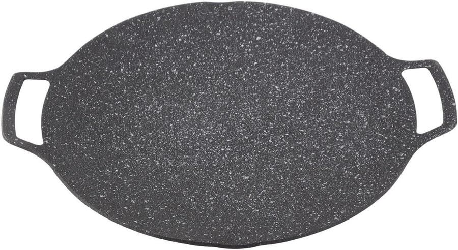 BBQ-plaat Ronde Grillpan Teppanyaki Plaat Buiten Koken Antiaanbaklaag 36 Cm Zwart