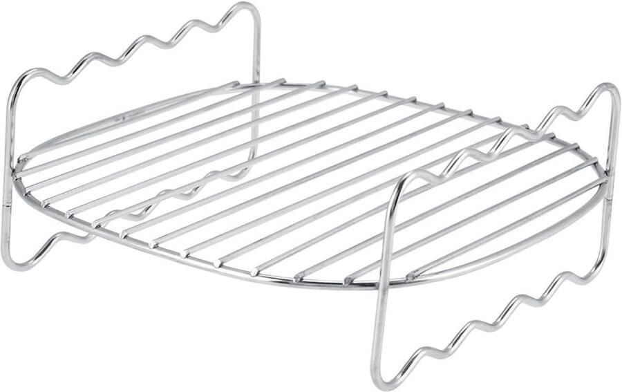 BBQ rek Dubbellaags bakplaat Spiesjes bereiden Roestvrij staal 167 cm Zilver