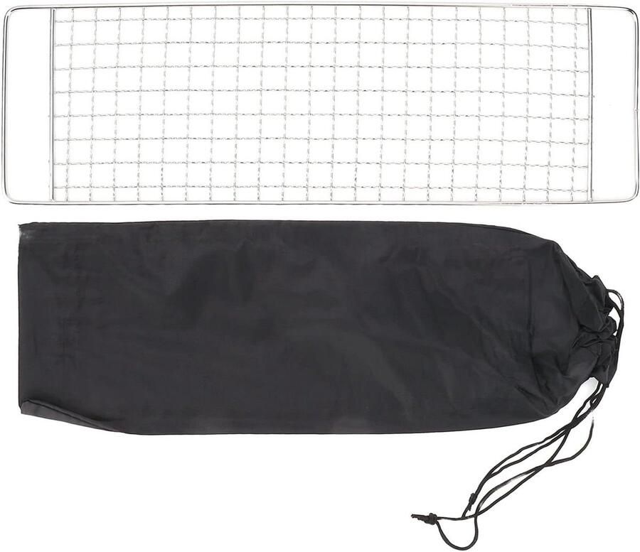 BBQ Rooster Grill Net Buiten Koken Hoge Temperatuur Bestendig 39 x 17 cm Zilver