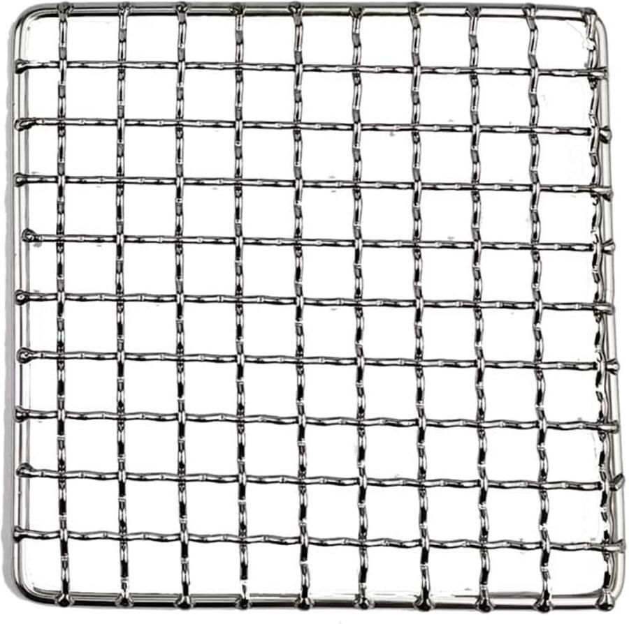 BBQ Rooster Grillmat Barbecue Gaas Buiten Koken Antiaanbaklaag 24x24 cm Zilver