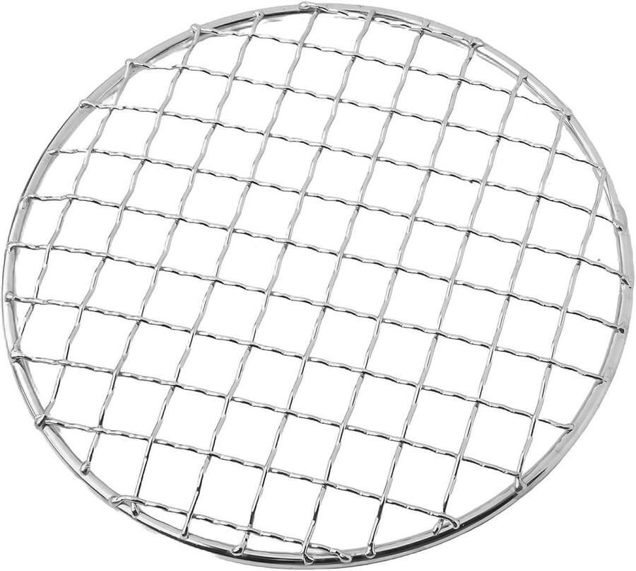 BBQ Rooster Grillplaat Kookrooster Buiten Koken Gelijkmatig Gaas 15cm Diameter Zilver