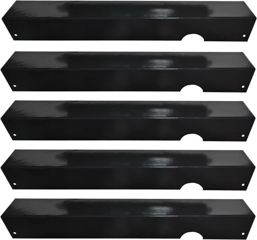 BBQ Warmteplaten Smaakbalken Grill Buiten Koken Roestvrij Staal 46x16x7 cm Zwart