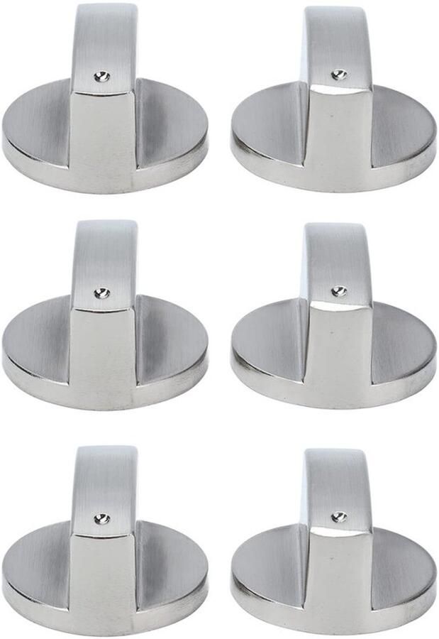 Bedieningsknop 8mm 6-Pack Draaiknop Zinklegering Universeel toepasbaar Geschikt voor gasfornuis magnetron Knop