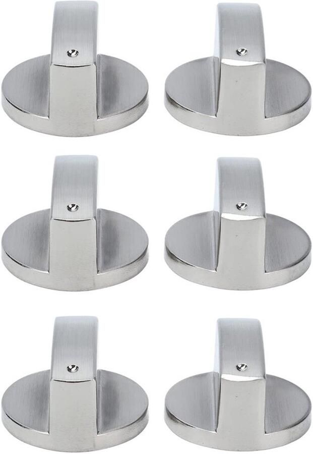 Bedieningsknop 8mm 6-Pack Draaiknop Zinklegering Universeel toepasbaar Geschikt voor gasfornuis magnetron Knop