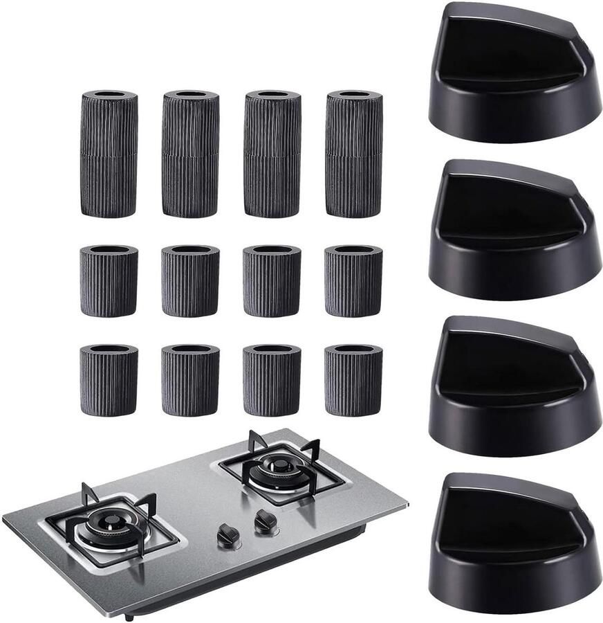 Bedieningsknoppen Fornuis Thermostaatknoppen Oven Nauwkeurige Bediening Duurzaam ABS Materiaal Set van 4 Zwart