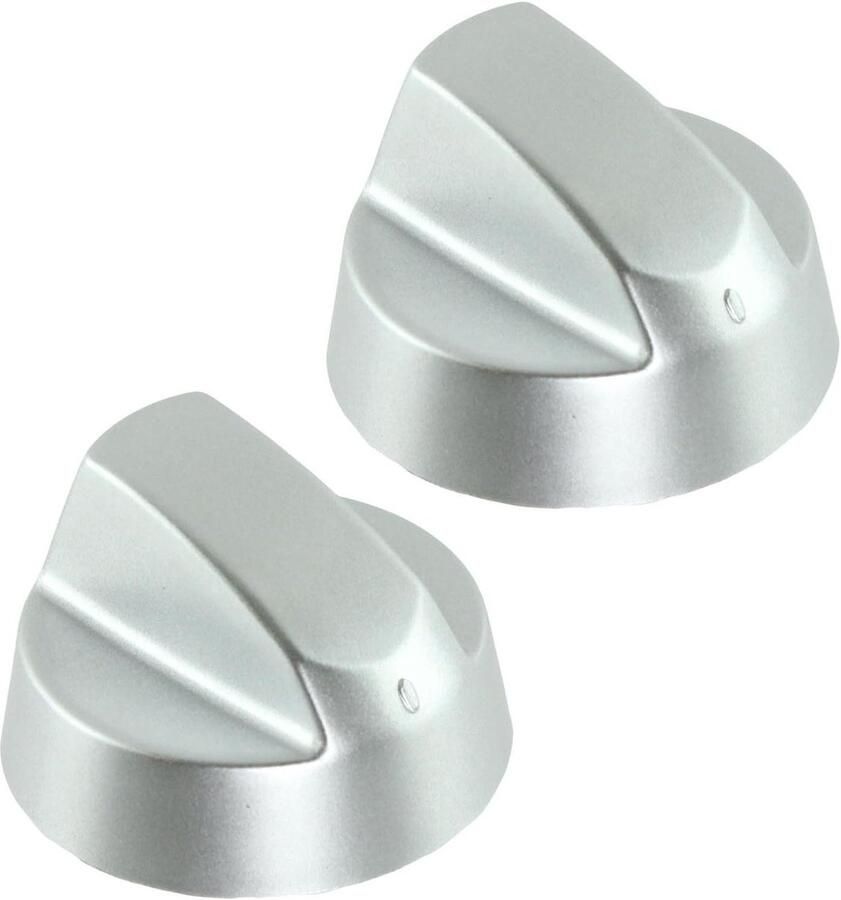 Bedieningsknoppen Oven Knoppen Fornuis Onderdelen Vervangen Set van 2 Met Adapters Zilver