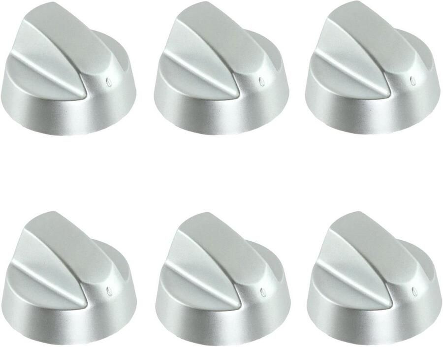 Bedieningsknoppen Oven Wijzerplaten Fornuis Apparaat Reparatie Universele Pasvorm 6 Stuks Zilver