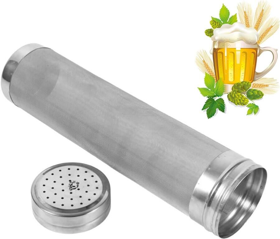 Beer Dry Hopper Filter RVS Hop Zeef Micron Mesh Bier Filter Cartridge 7 * 30 cm voor Thuis Bierbrouwen Waterkoker Kegging Apparatuur zilver