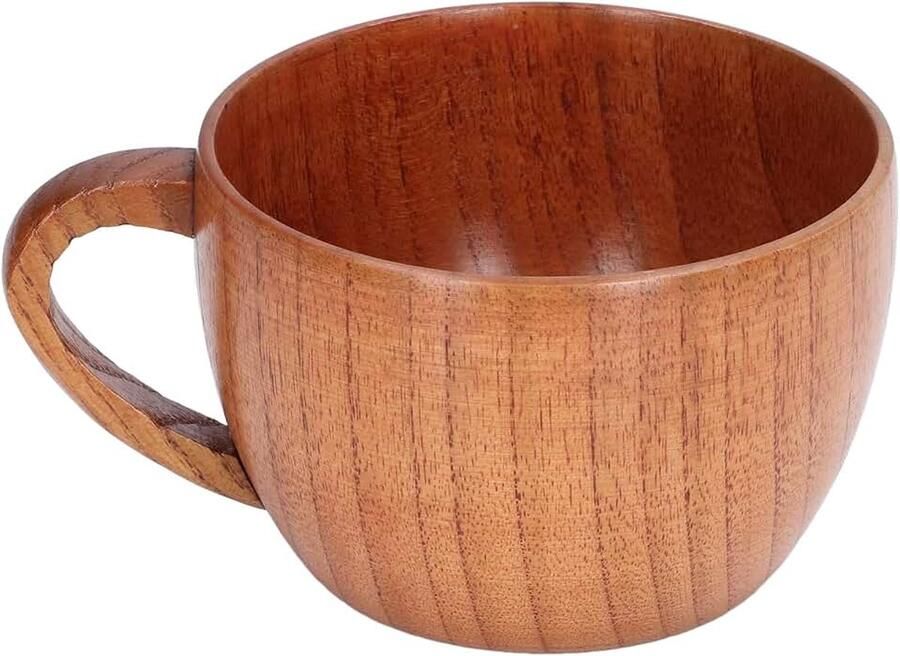 Beker 200ML Houten Theekop Wijnmok Koffiemok Klassieke Houten Beker met Handvat