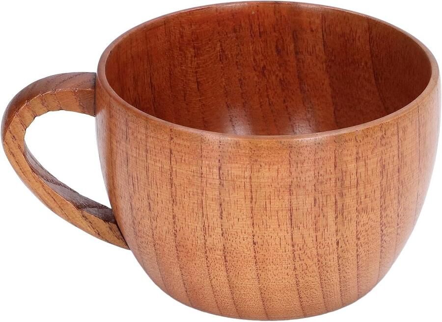 Beker 200ML Houten Theekop Wijnmok Koffiemok Klassieke Houten Beker met Handvat
