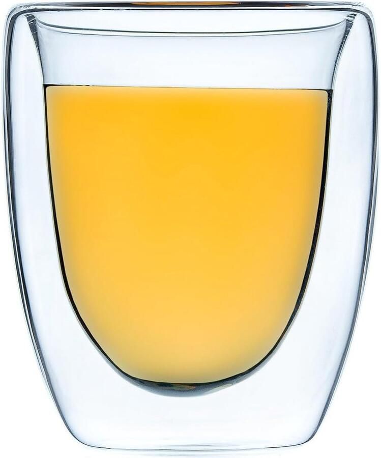 Beker Dubbelwandige Thee Glas 6 Glazen Theeglazen Geïsoleerde Koffiemok Dubbel Theeglas 70 Ml