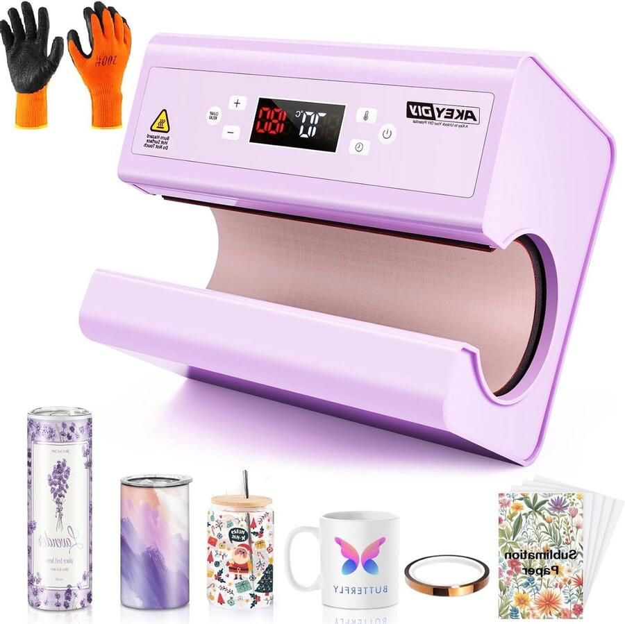 Beker Hittepers Mokkenpers Sublimatie Gepersonaliseerde Mokken Maken Automatische Bediening 30 OZ Zwart Lila
