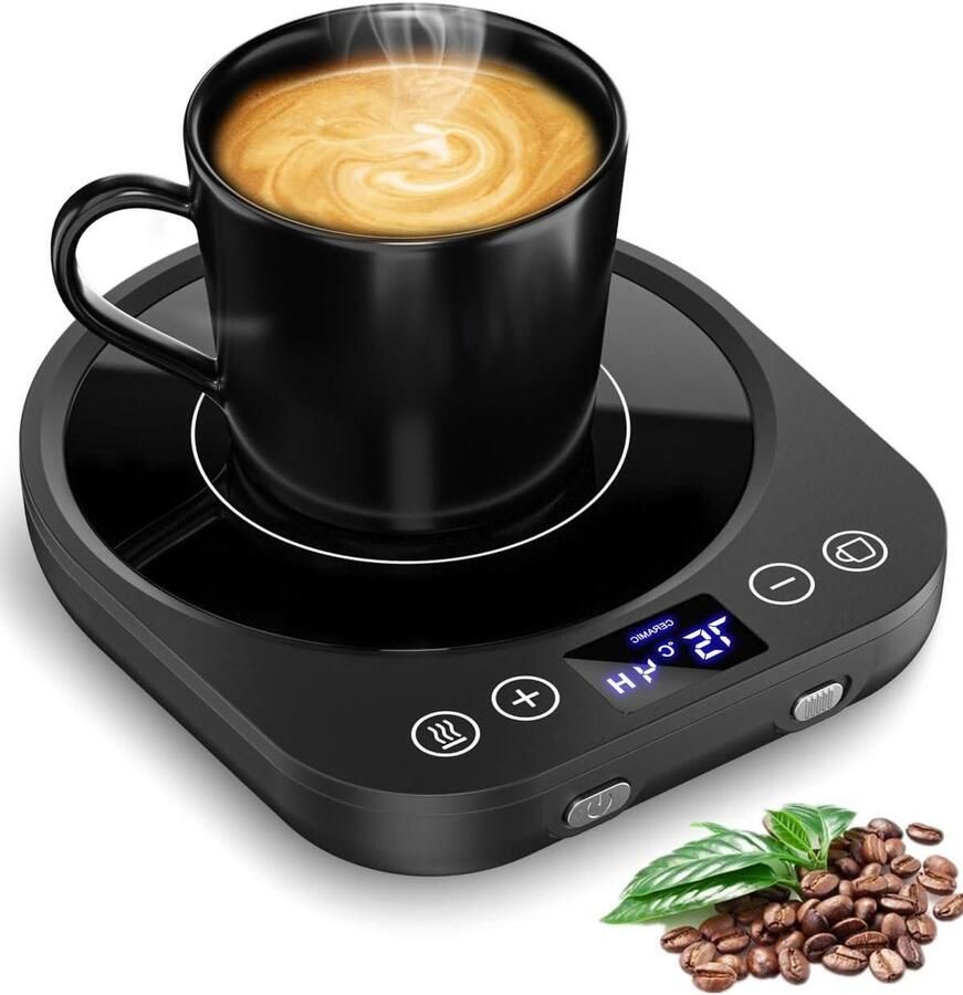 Beker Warmer Dranken Warmer Drinken Warm Houden 9 Temperatuur Niveaus 13 cm Diameter Zwart