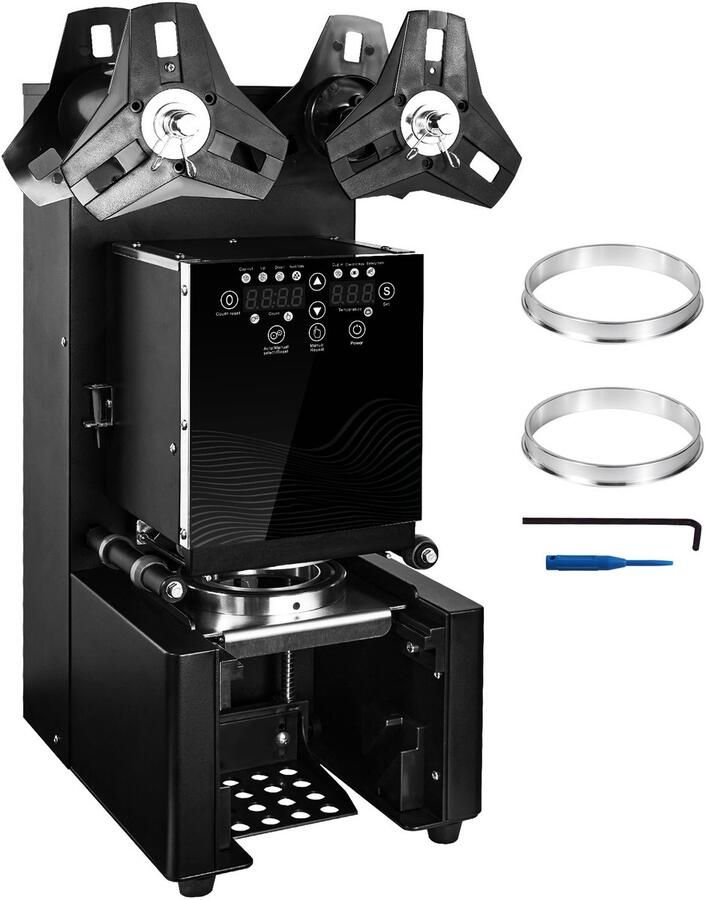 Bekerafsluitmachine 500–650 Bekers Uur Geschikt voor Bekers Tot 190 mm Hoog en 90 95 mm Breed Elektrische Machine met Lcd-Bedieningspaneel voor Bubble Tea Melkthee en Koffie