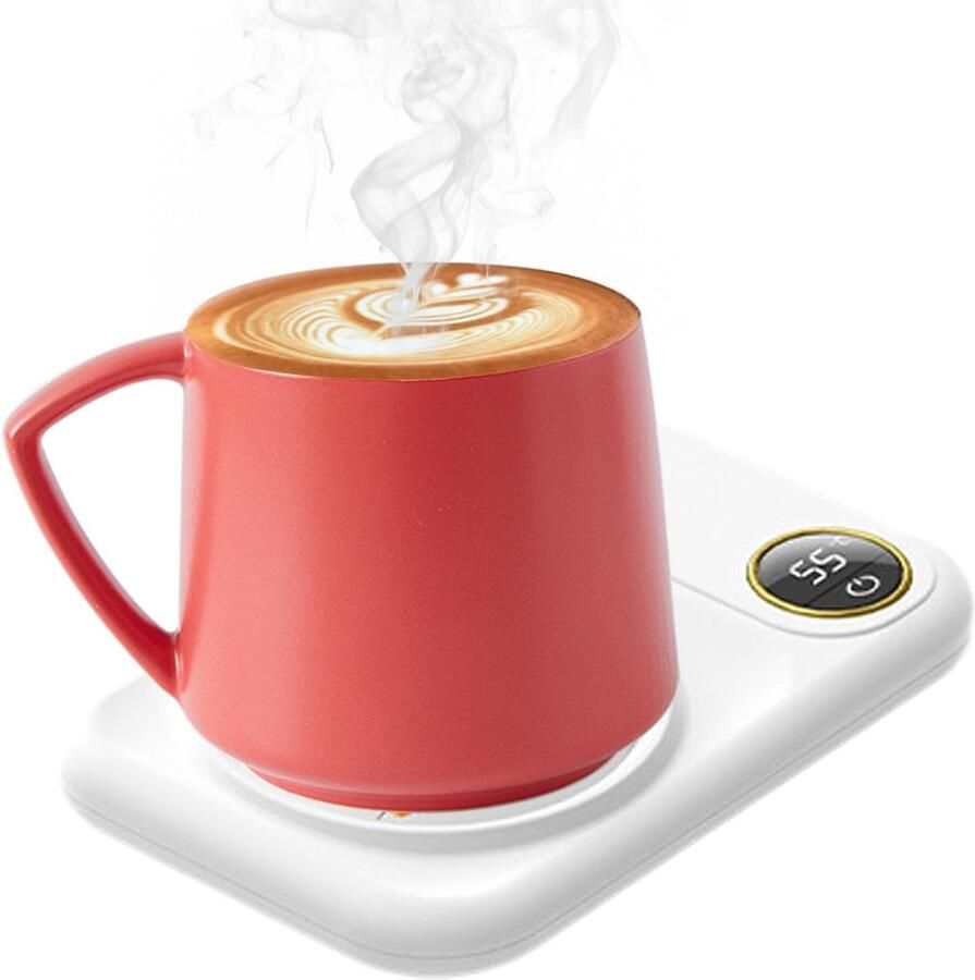 Bekerwarmer Drankenverwarmer Dranken Warm Houden Instelbare Temperatuur Ruim Verwarmingsplateau Wit