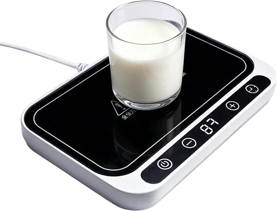Bekerwarmer Mok Verwarmingsplaat Mok Dranken Warm Houden 8 Temperatuurstanden 20 cm Wit
